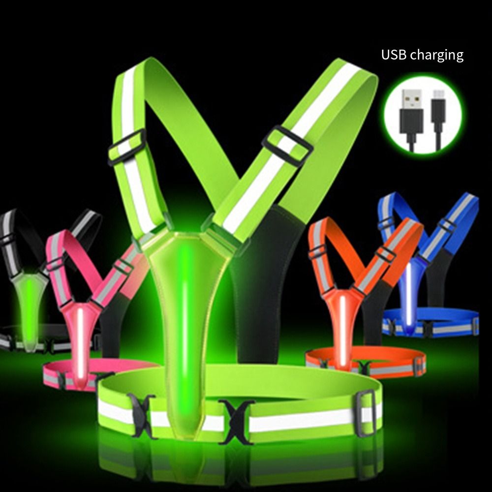 Running Visibility Gear - Gilet riflettente a LED ricaricabile tramite