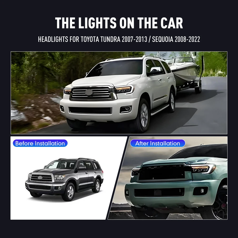 Running Headlamp - Faro Anteriore per Toyota Sequoia 2008-2022