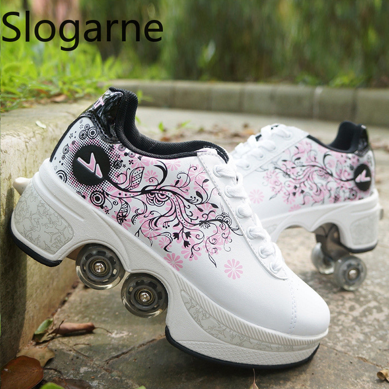 Running Shoes Men - Donne 4 Ruote Deformazione Pattini A