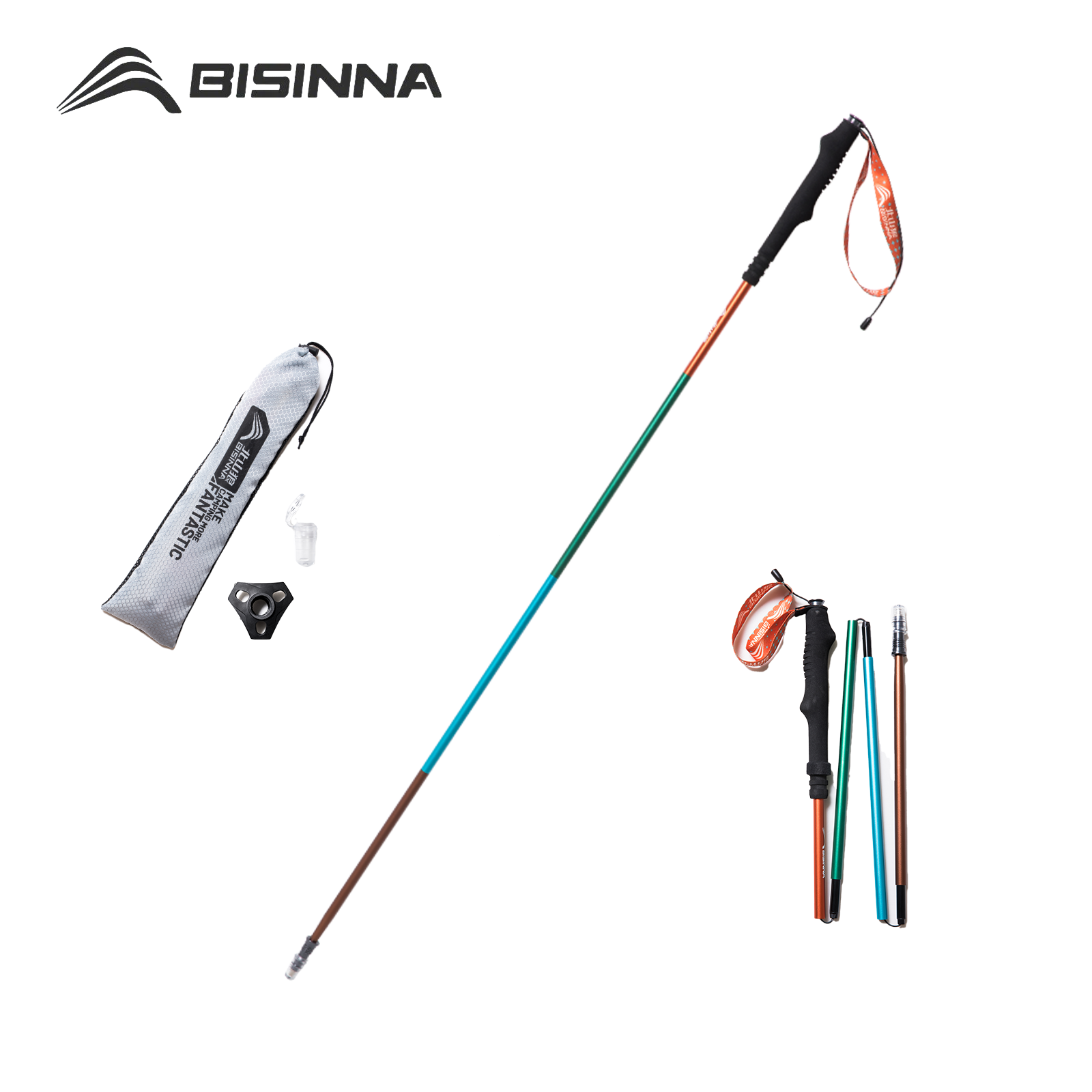 Trekking Pole Carbon - BISINNA 2 Pezzi Bastoncini da Trekking